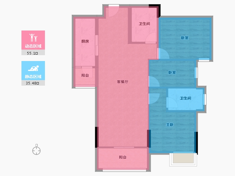 广东省-梅州市-狮城华府-81.24-户型库-动静分区