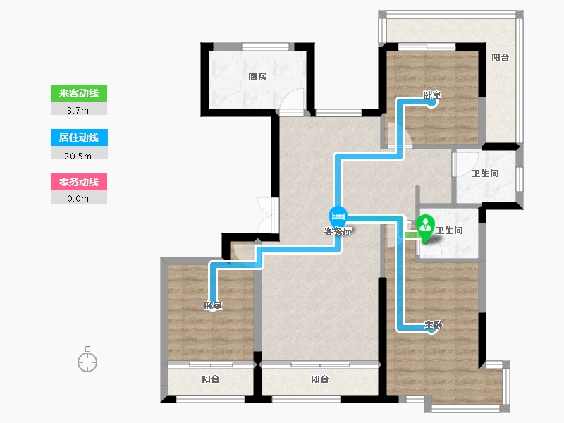 宁夏回族自治区-银川市-巨力·公园华府-92.98-户型库-动静线