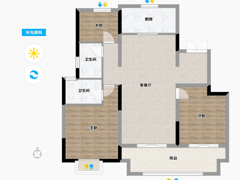 江苏省-苏州市-张家港公馆1790-101.15-户型库-采光通风