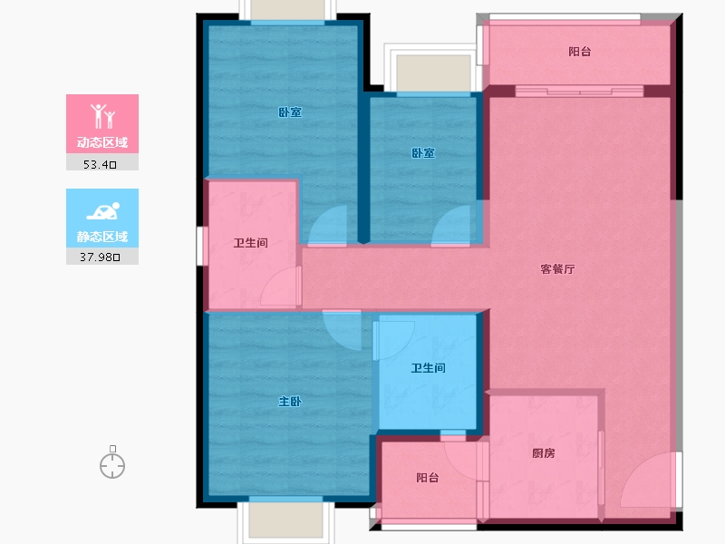 广西壮族自治区-防城港市-防城港恒大悦澜湾-81.60-户型库-动静分区