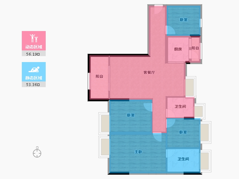 广东省-梅州市-狮城华府-97.72-户型库-动静分区