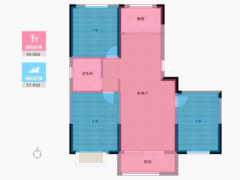 山东省-青岛市-胶州湾·空港新城-77.00-户型库-动静分区