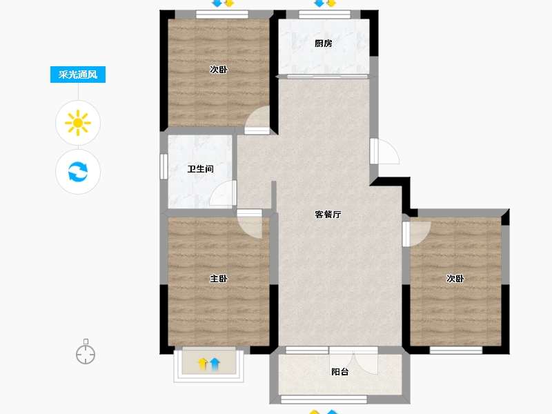 山东省-青岛市-胶州湾·空港新城-77.00-户型库-采光通风