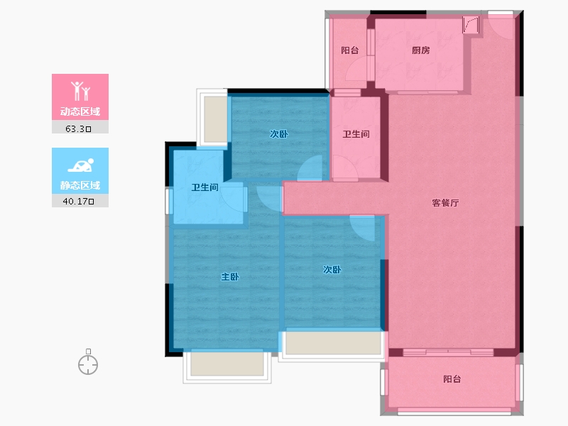 广东省-阳江市-恒隆御景山庄-92.77-户型库-动静分区