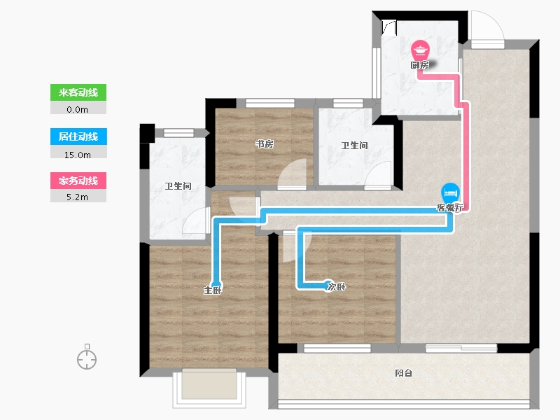 浙江省-杭州市-绿城桂语新月-78.38-户型库-动静线