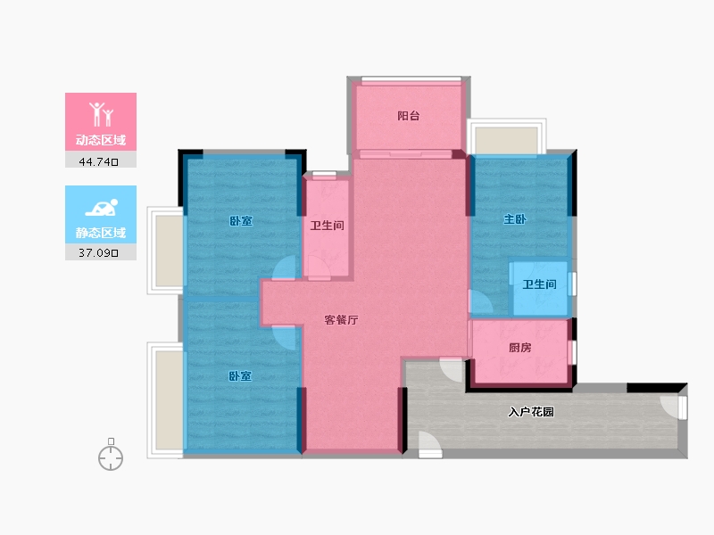 广东省-梅州市-龙腾一品-86.51-户型库-动静分区