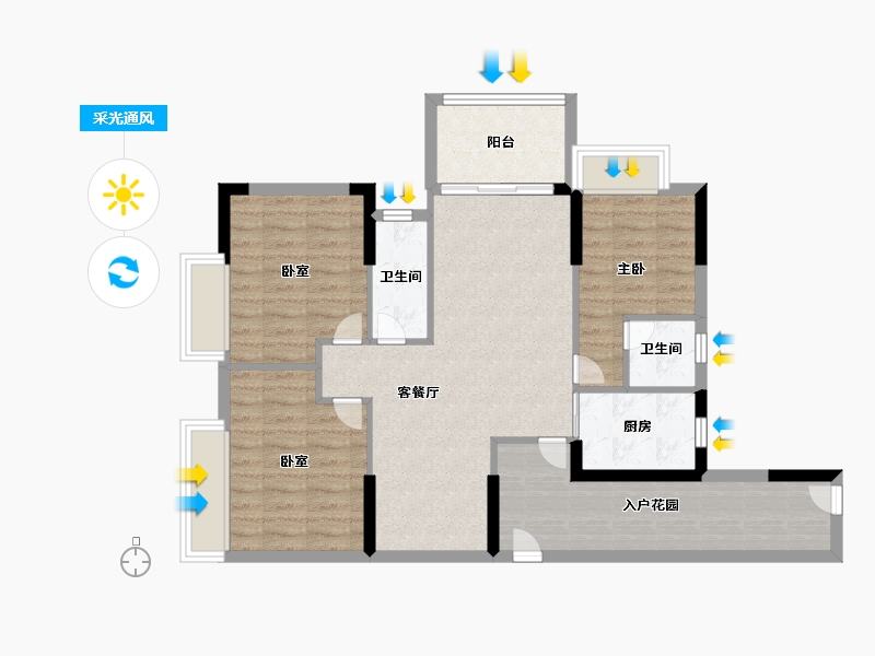 广东省-梅州市-龙腾一品-86.51-户型库-采光通风