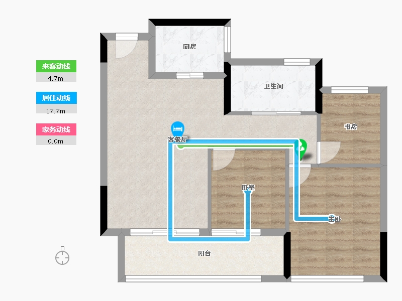 福建省-龙岩市-绿城蘭园-71.20-户型库-动静线