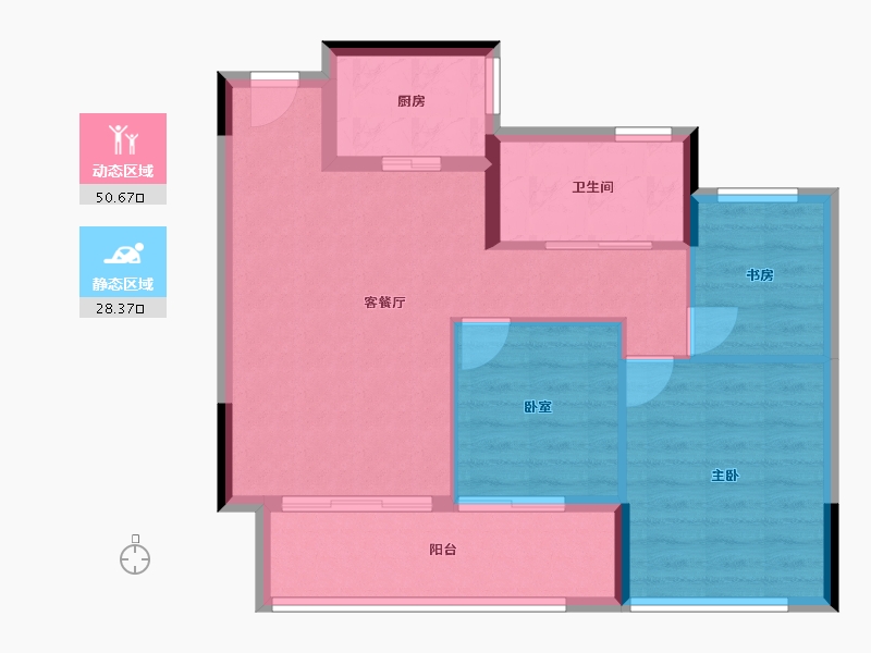 福建省-龙岩市-绿城蘭园-71.20-户型库-动静分区