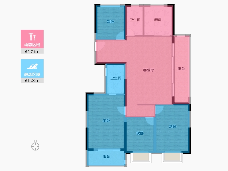 浙江省-杭州市-绿城桂语新月-110.40-户型库-动静分区