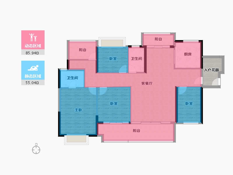 广东省-梅州市-融创奥园玖珑台-133.42-户型库-动静分区