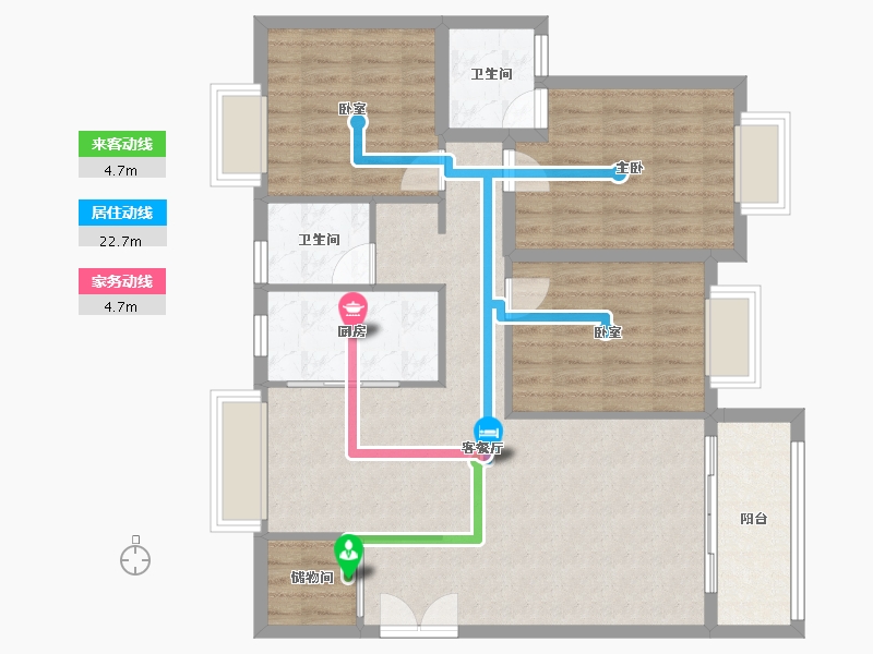 福建省-龙岩市-客都汇·金岸佳园-95.88-户型库-动静线