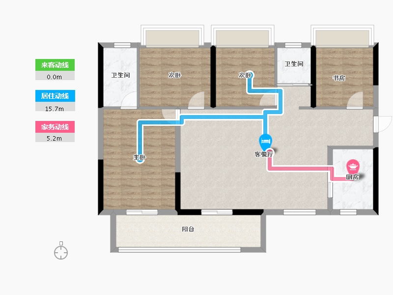 四川省-遂宁市-碧桂园·河东云著-107.68-户型库-动静线