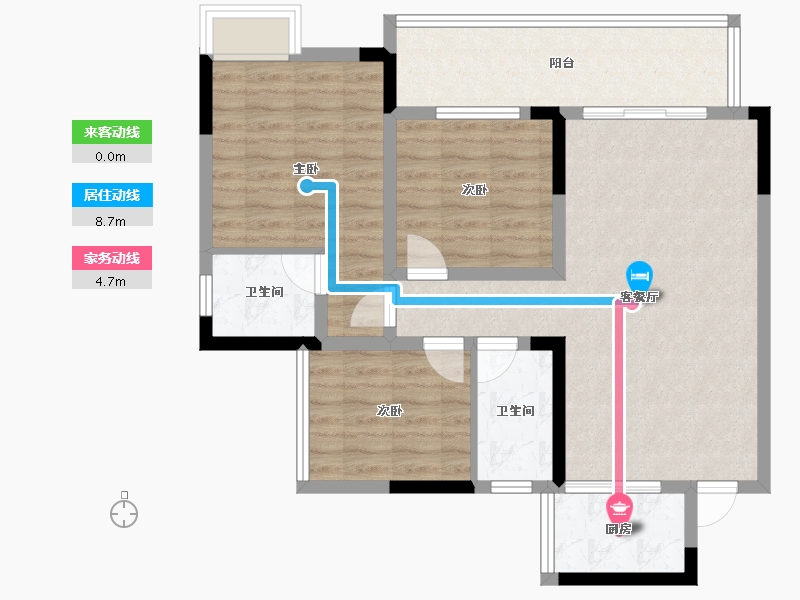 四川省-雅安市-康达山水城-84.79-户型库-动静线