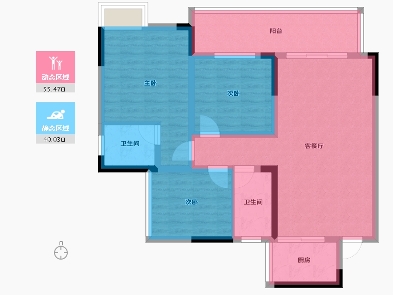 四川省-雅安市-康达山水城-84.79-户型库-动静分区