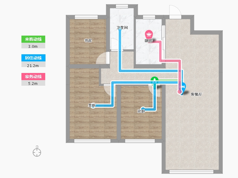 黑龙江省-哈尔滨市-华润置地崑崙御-77.47-户型库-动静线