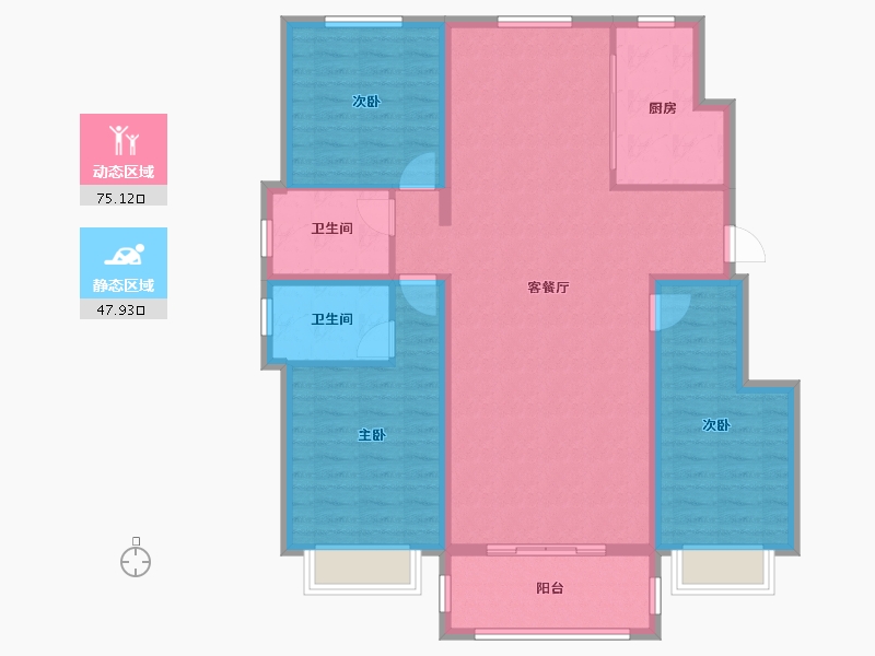 河北省-秦皇岛市-金洋戴河湾-111.21-户型库-动静分区