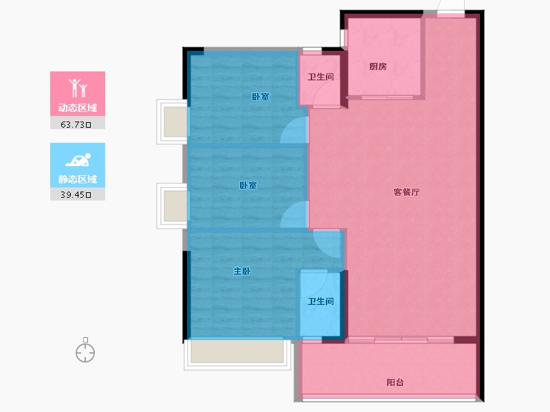 广东省-梅州市-龙腾一品-94.40-户型库-动静分区