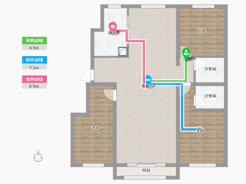 河北省-秦皇岛市-金洋戴河湾-105.57-户型库-动静线