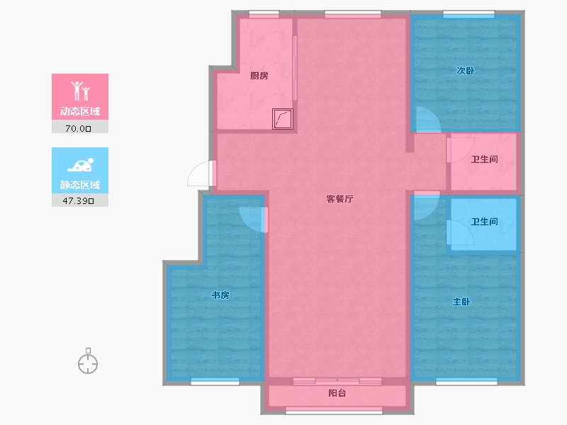 河北省-秦皇岛市-金洋戴河湾-105.57-户型库-动静分区