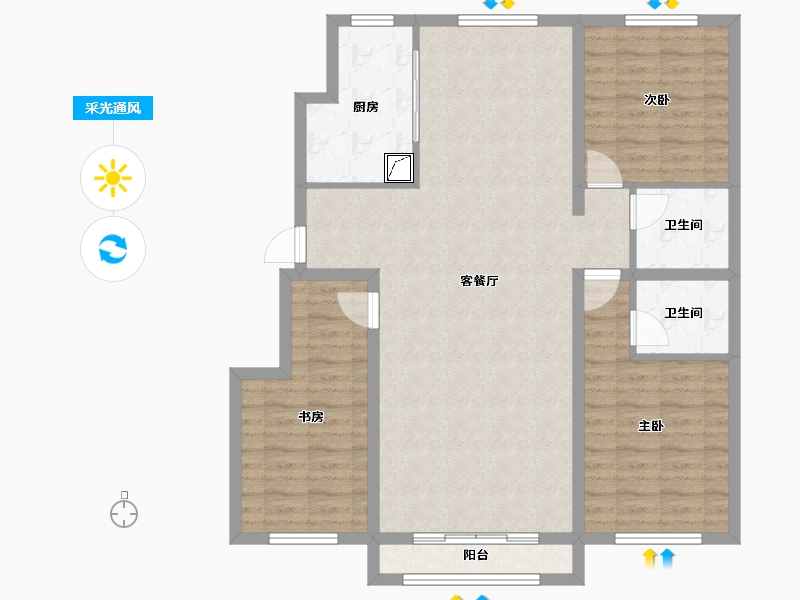 河北省-秦皇岛市-金洋戴河湾-105.57-户型库-采光通风