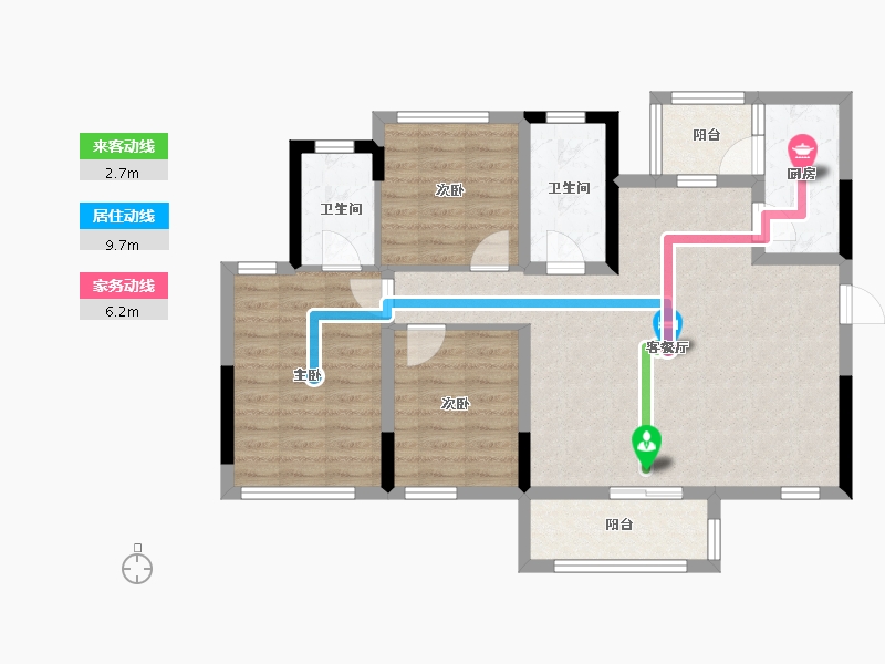 四川省-遂宁市-绿地·遂宁1958文创产业项目-87.59-户型库-动静线