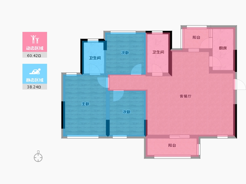 四川省-遂宁市-绿地·遂宁1958文创产业项目-87.59-户型库-动静分区