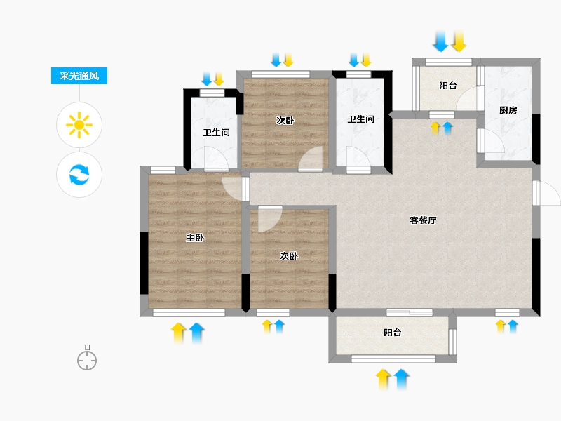 四川省-遂宁市-绿地·遂宁1958文创产业项目-87.59-户型库-采光通风