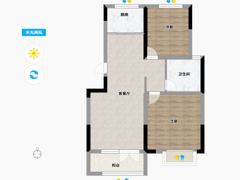 山东省-青岛市-胶州湾·空港新城-66.00-户型库-采光通风