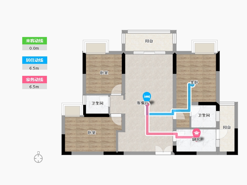 四川省-南充市-宏云·滨河湾-84.21-户型库-动静线