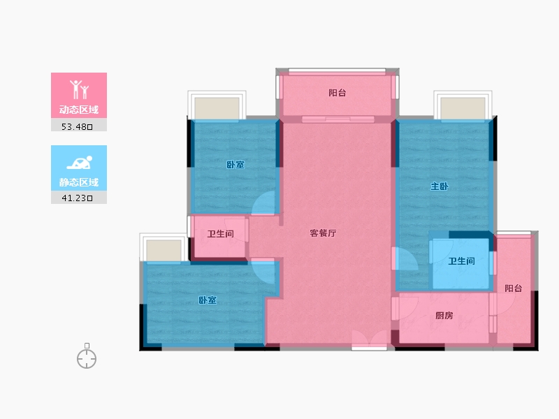 四川省-南充市-宏云·滨河湾-84.21-户型库-动静分区