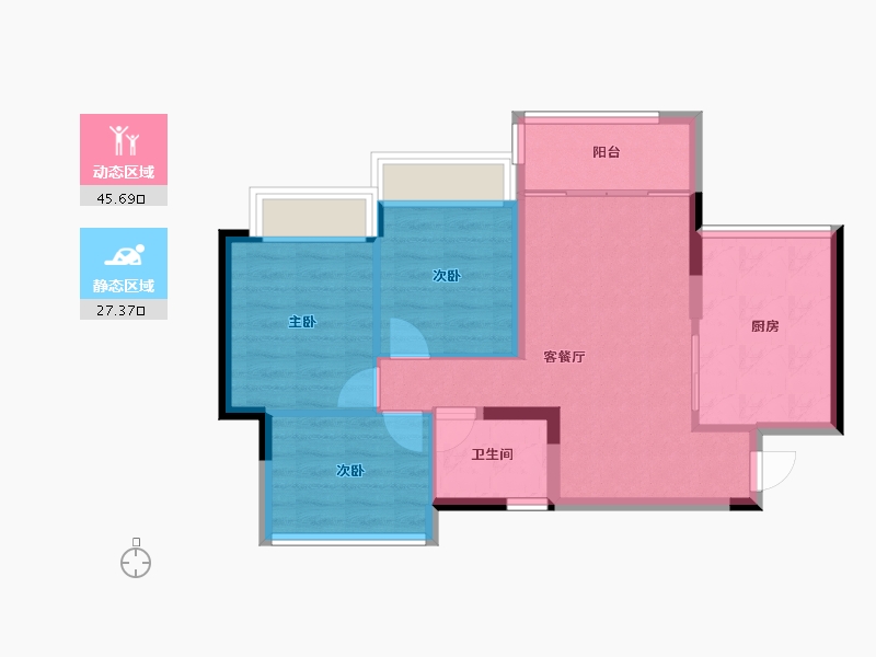 四川省-内江市-万达·内江文旅城-65.33-户型库-动静分区