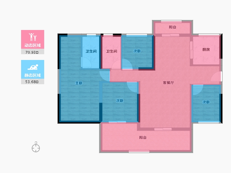 湖南省-邵阳市-碧桂园紫薇上城-111.49-户型库-动静分区