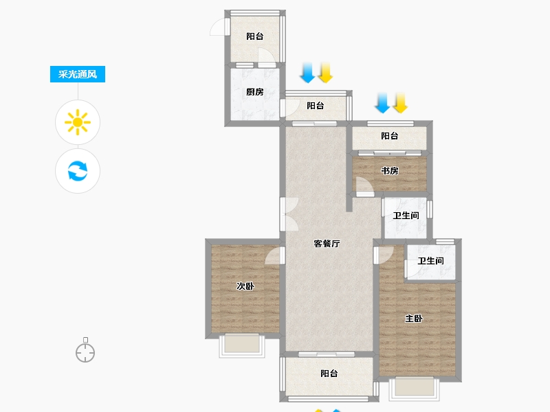 江西省-上饶市-红星美凯龙·尚品国际-98.40-户型库-采光通风