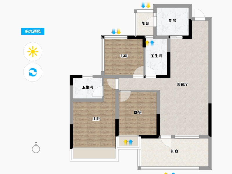 四川省-雅安市-西网蒙山府-88.88-户型库-采光通风