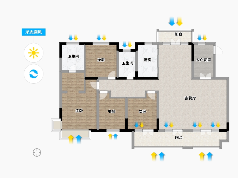 山东省-青岛市-檀府御园-150.00-户型库-采光通风