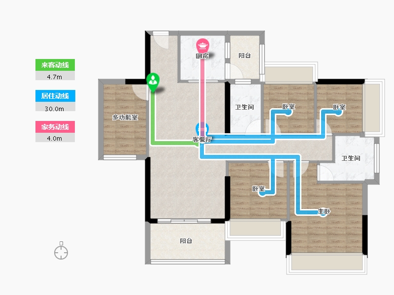 广东省-湛江市-培华雅居-101.31-户型库-动静线