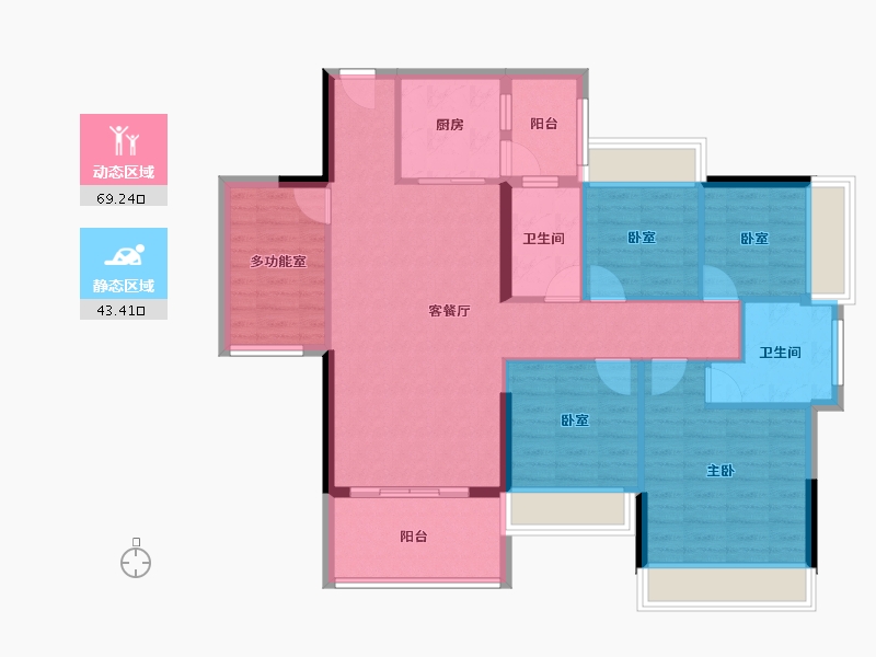 广东省-湛江市-培华雅居-101.31-户型库-动静分区