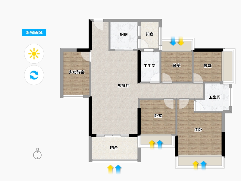 广东省-湛江市-培华雅居-101.31-户型库-采光通风