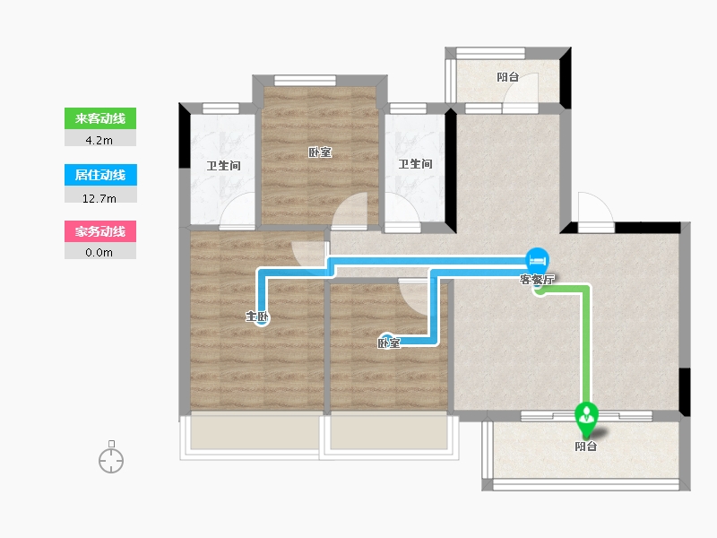 四川省-遂宁市-碧桂园·河东云著-69.37-户型库-动静线