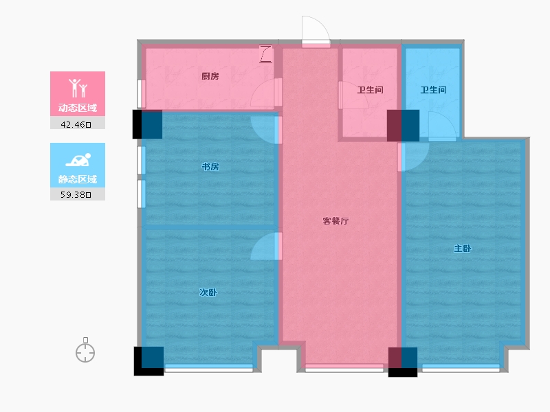 河北省-保定市-凤凰国际-90.56-户型库-动静分区