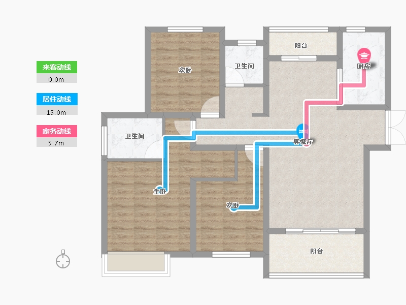 江西省-上饶市-安厦·带湖雅苑-100.66-户型库-动静线