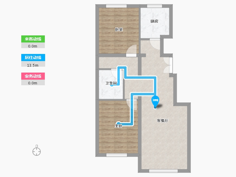 北京-北京市-中国铁建梧桐浅山-63.76-户型库-动静线