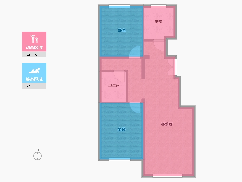 北京-北京市-中国铁建梧桐浅山-63.76-户型库-动静分区