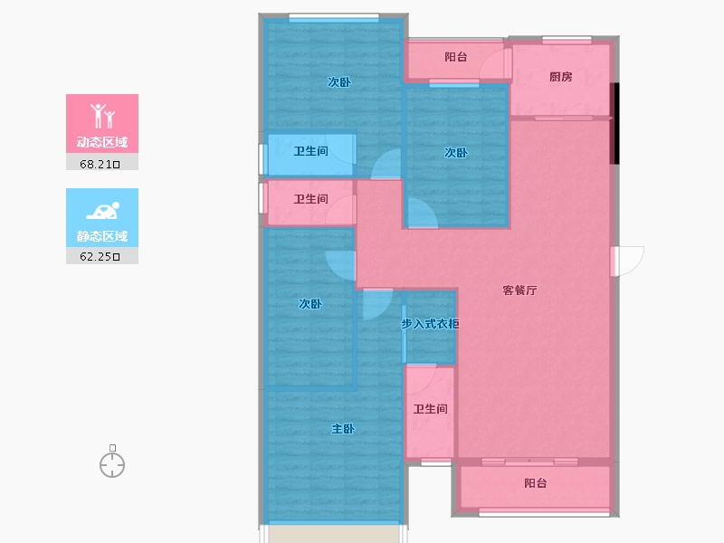 广东省-梅州市-鸿禧中心城尚园-119.20-户型库-动静分区