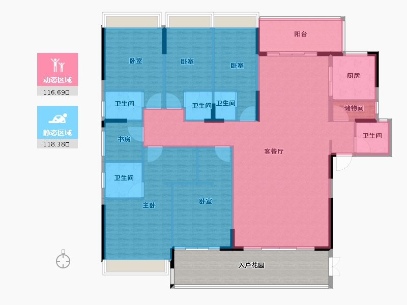 广东省-揭阳市-帝景城-240.61-户型库-动静分区