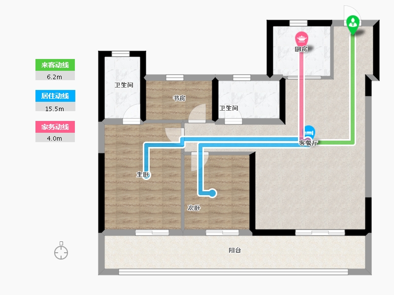 浙江省-温州市-云创上城-91.20-户型库-动静线