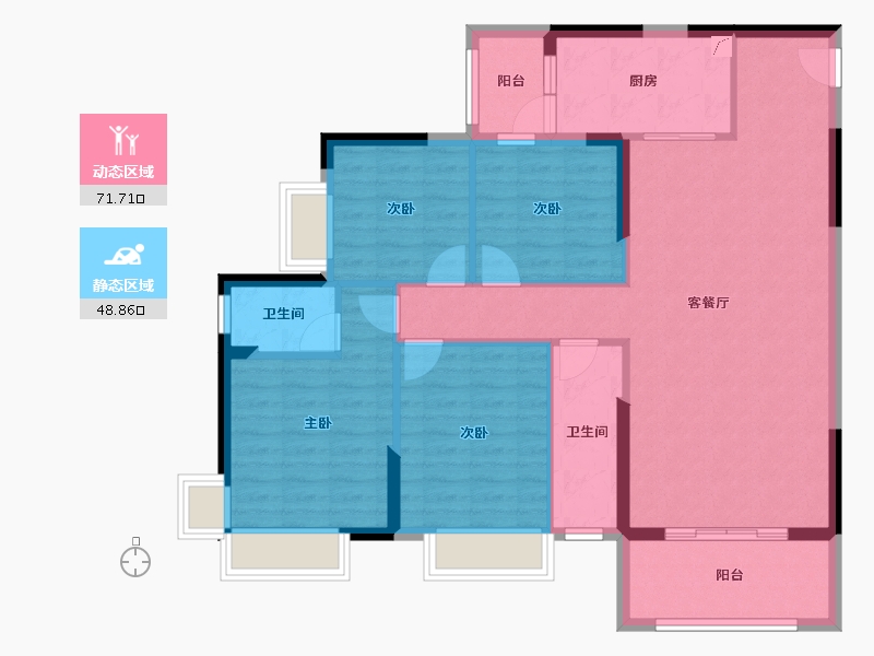 广东省-河源市-新城豪庭-108.81-户型库-动静分区