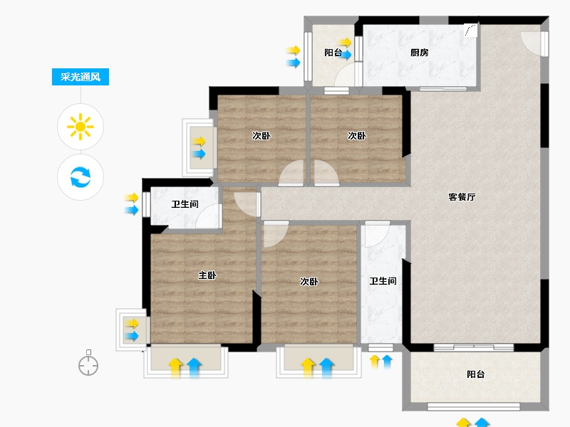 广东省-河源市-新城豪庭-108.81-户型库-采光通风