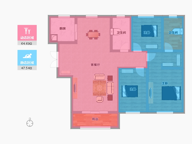 河北省-石家庄市-锐拓·长安颐园-99.31-户型库-动静分区